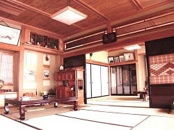 建替前の材料や建具を再利用した茶の間 建替前の材料や建具を再利用した茶の間